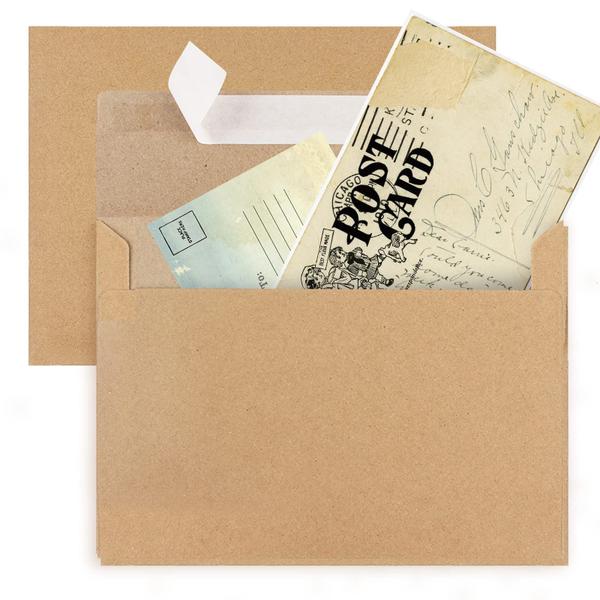 Imagem de Envelopes x50, papel Kraft, tamanho A7, 5x7 polegadas para convites