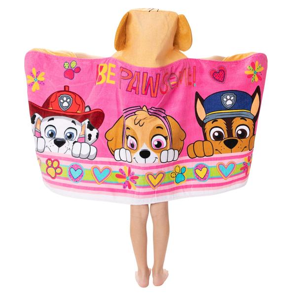 Imagem de Envoltório de toalha com capuz Franco Paw Patrol rosa de algodão 3-7 anos