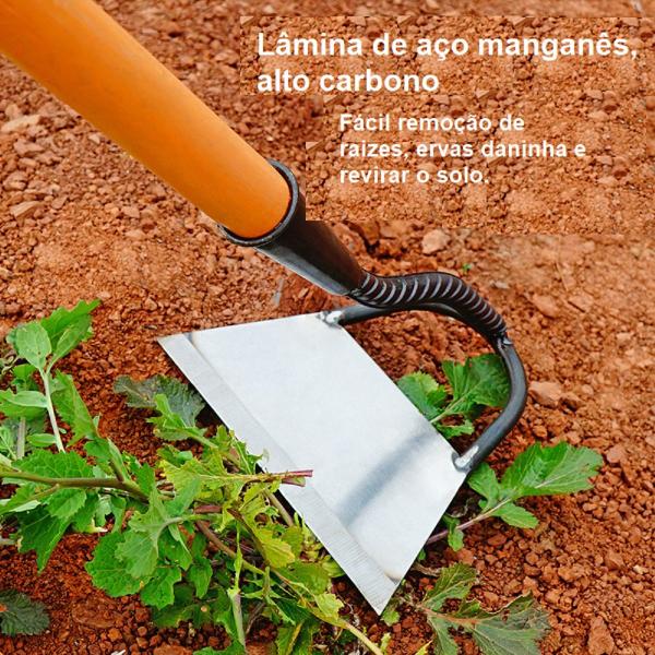 Imagem de Enxada Manual Curvada para Capinar e Jardinagem Prática 22cm