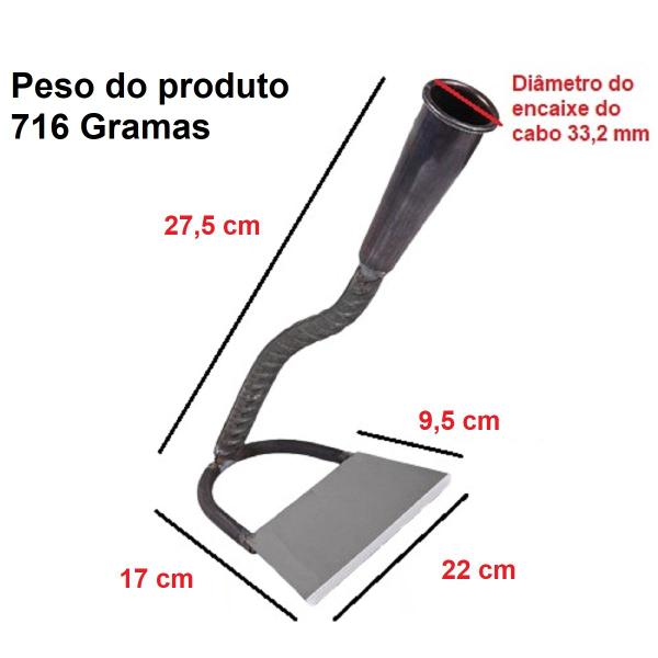 Imagem de Enxada Manual Curvada para Capinar e Jardinagem Prática 22cm