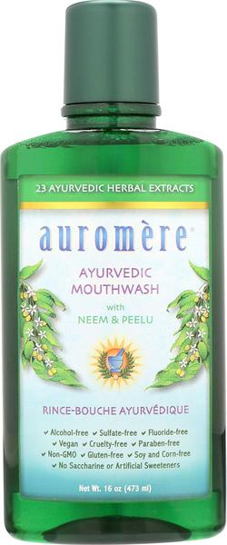 Imagem de Enxaguante bucal Auromere Ayurvédico, vegano, sem flúor, sem álcool, 480 ml