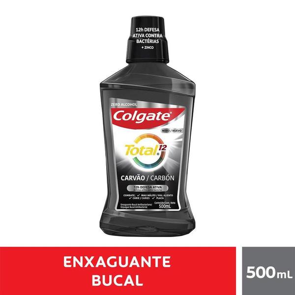 Imagem de Enxaguante Bucal Colgate Total 12 Carvão Zero Ácool 500ml