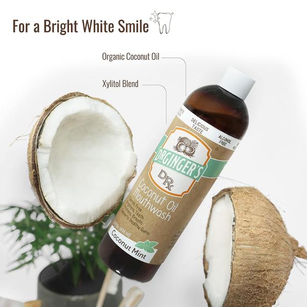 Imagem de Enxaguante bucal Dr. Ginger's Coconut Oil Pulling, 414 ml, pacote com 2 unidades