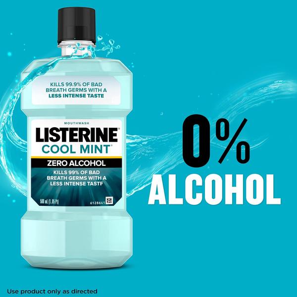 Imagem de Enxaguante bucal Listerine Zero Alcohol Germ Killing, pacote de 500 ml x 6