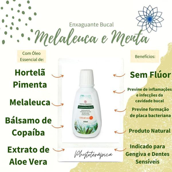 Imagem de Enxaguante Bucal Melaleuca e Menta Natural Vegano Phytoterapica