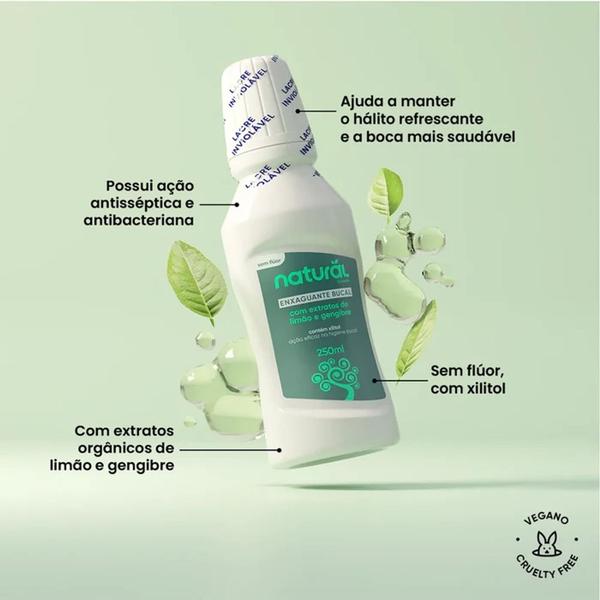 Imagem de Enxaguante Bucal Orgânico Natural Limão e Gengibre 250 ml Suavetex