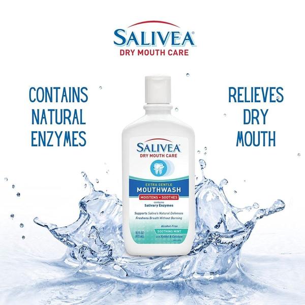 Imagem de Enxaguatório bucal Salivea Dry Mouth Soothing Mint, frasco de 473 ml