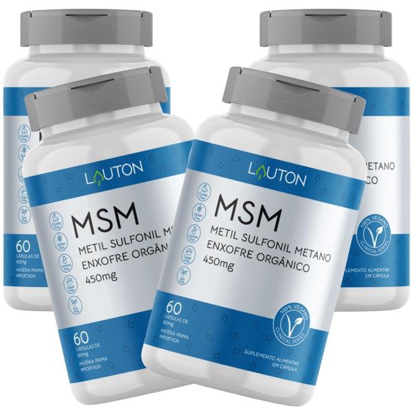 Enxofre Orgânico 450mg Premium - MSM Metil Sulfonil Metano Vegano Lauton - Kit 4 Imagem de Enxofre Orgânico 450mg Premium - MSM Metil Sulfonil Metano Vegano Lauton - Kit 4