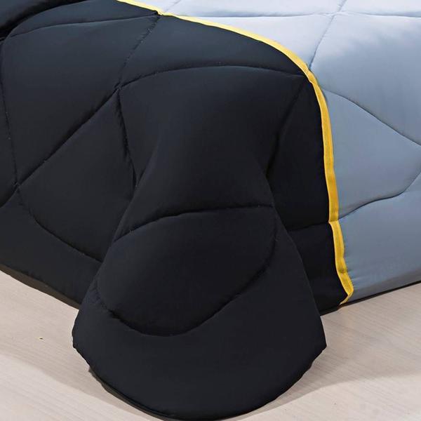 Imagem de Enxoval Edredom + Jogo De Cama King Aconchego Premium 06 Peças - Preto/ Cinza 