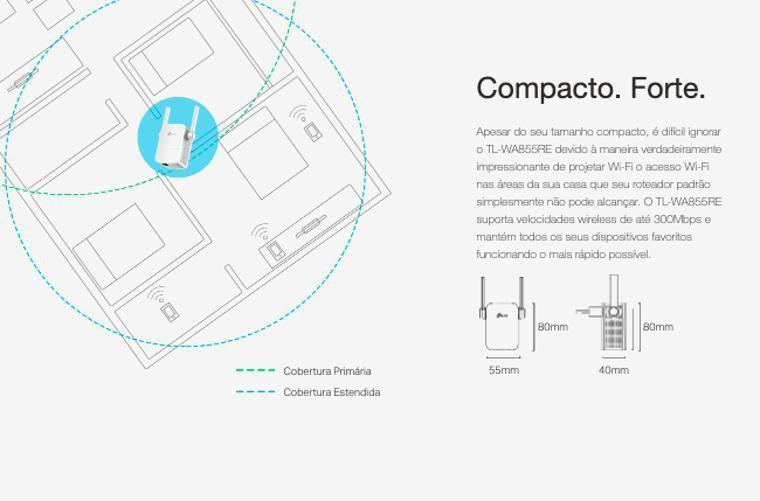 Imagem de Epetidor Extensor Access Point Sinal S/Fio Tplink Wa855Re