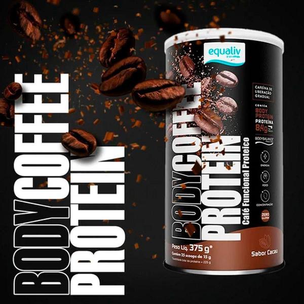 Equaliv Body Coffee Protein 375g Sabor Cacau Imagem de Equaliv Body Coffee Protein 375g Sabor Cacau