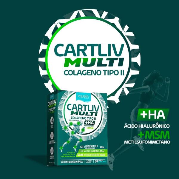 Imagem de Equaliv Cartliv Multi Colágeno Tipo 2 60 Cápsulas e Ácido Hialuronico