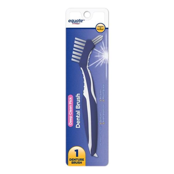 Imagem de Equate Escova De Dentadura Com Deepclean Pick Branco E Azul