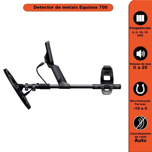 Imagem de Equinox 700 Detector de Metais A prova d'agua + Imã 110 kg