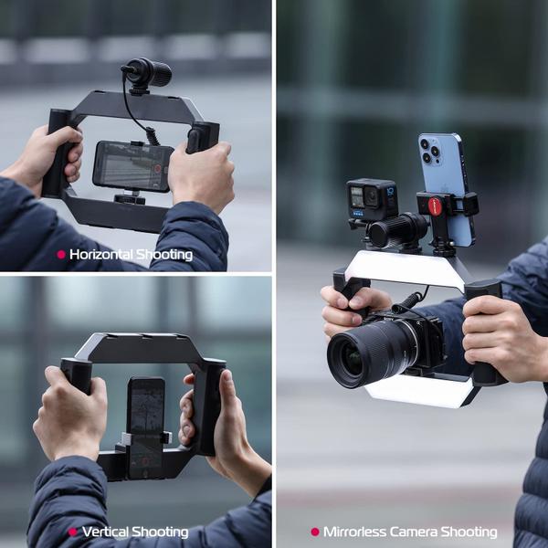 Imagem de Equipamento de vídeo para smartphone ULANZI U-Rig Light com anel de luz 2500K-9000K