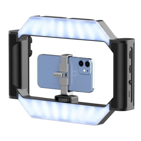 Imagem de Equipamento de vídeo para smartphone ULANZI U-Rig Light com anel de luz 2500K-9000K