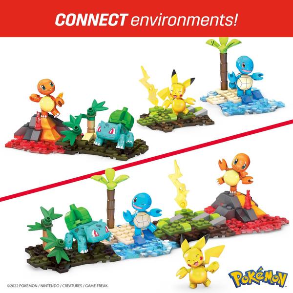 Imagem de Equipe de Kanto - Pikachu Charmander Squirtle Bulbasaur - 130 Peças - Pokémon - Mega - Mattel