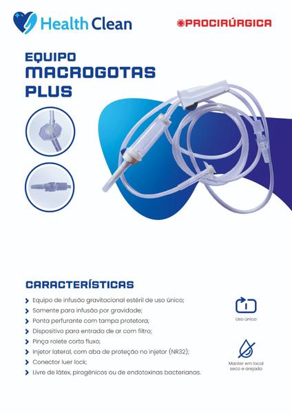 Imagem de Equipo macrogotas LL plus c/filtro com aba de proteção