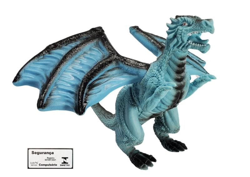 Imagem de Era dos Dragoes Azul Mister Brinque Dragao com Som Tamanho 38cm Brinquedo Infantil Recreativo