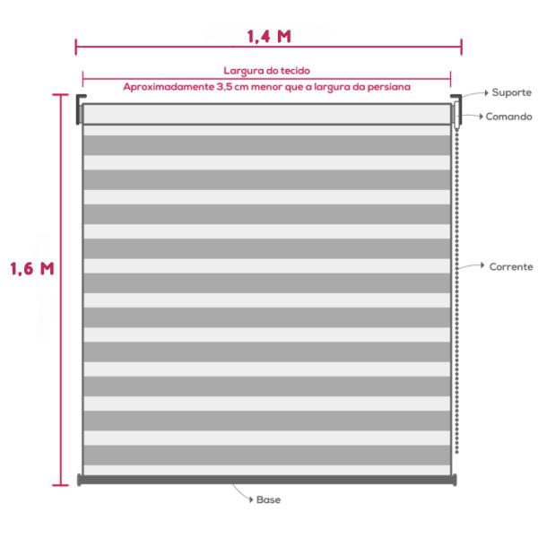 Imagem de ersiana Double Vision Proteção UV Privacidade e Luz Natural 140x160cm