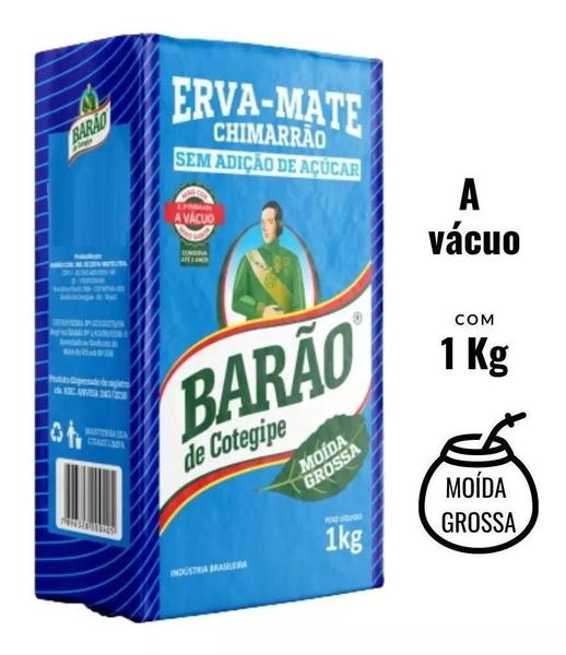 Erva Mate Chimarrão BARÃO MOÍDA GROSSA Vácuo 1 Kg - Barão de Cotegipe Imagem de Erva Mate Chimarrão BARÃO MOÍDA GROSSA Vácuo 1 Kg
