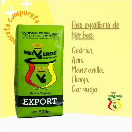 Imagem de Erva Mate Chimarrão REI VERDE EXPORT COMPOSTA Uruguai 500g