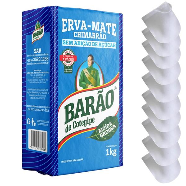 Imagem de Erva Mate Moída Grossa 1kg + 10 Filtros Barão De Cotegipe