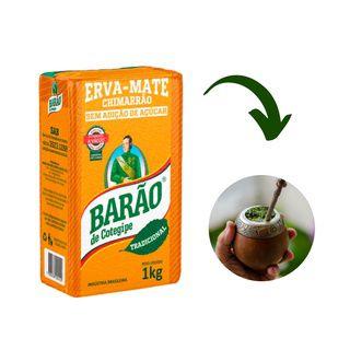 Erva Mate p. chimarrão 1kg embalagem a vácuo Tradicional - Barão Imagem de Erva Mate p. chimarrão 1kg embalagem a vácuo Tradicional