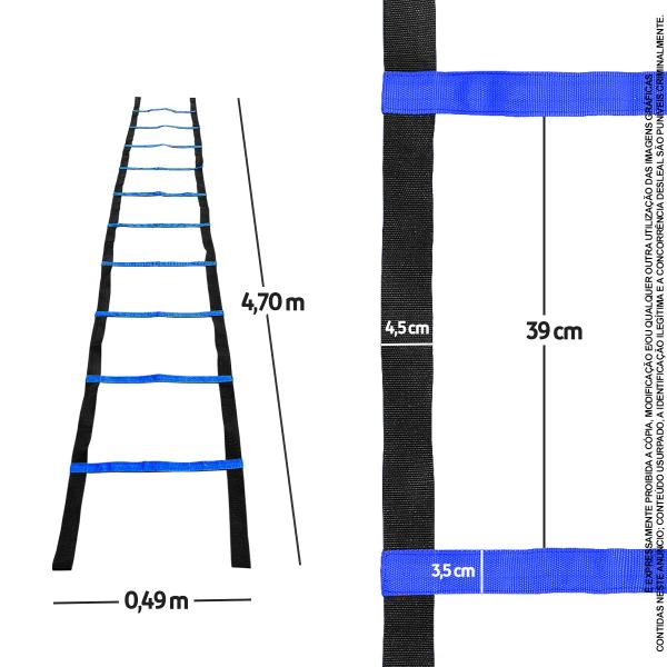 Imagem de Escada Agilidade Azul Flexível Treino Funcional Exercício