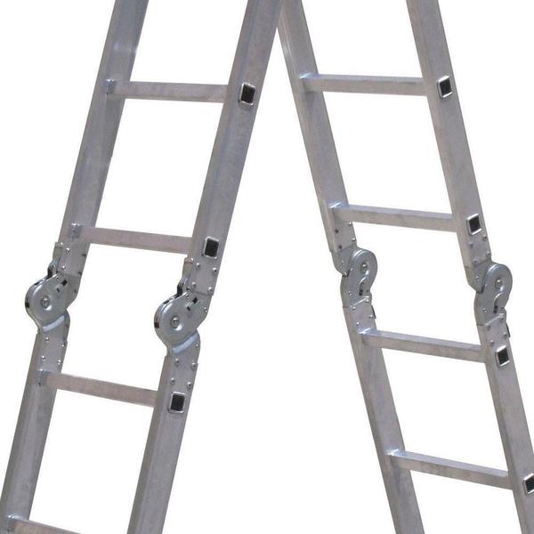 Imagem de Escada Articulada 4x4 com 16 Degraus de Alumínio Botafogo