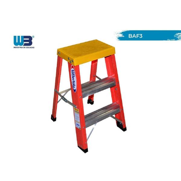 Escada Banqueta 60cm Fibra de Vidro com 2 Degraus e 1 Patamar WBertolo Imagem de Escada Banqueta 60cm Fibra de Vidro com 2 Degraus e 1 Patamar WBertolo