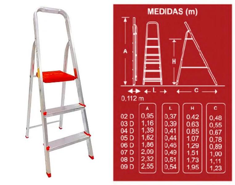 Imagem de Escada BTF Doméstica 3 Degraus em Alumínio ESC0062