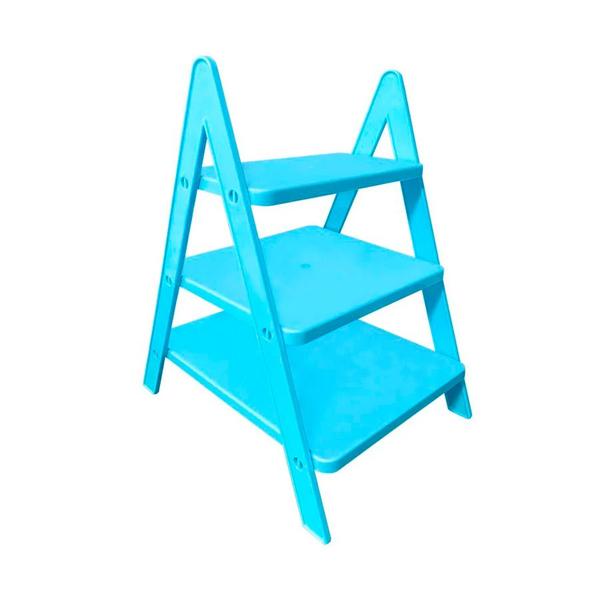 Escada de Mesa de 3 Andares Azul Bebê - 21x17x29cm - 1 unidade - Rizzo - Mirandinha Imagem de Escada de Mesa de 3 Andares Azul Bebê - 21x17x29cm - 1 unidade - Rizzo