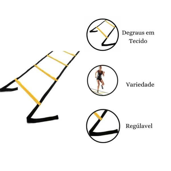 Imagem de Escada de Treinamento de Agilidade Corrida Futebol Funcional 7 Degraus 3 Metros