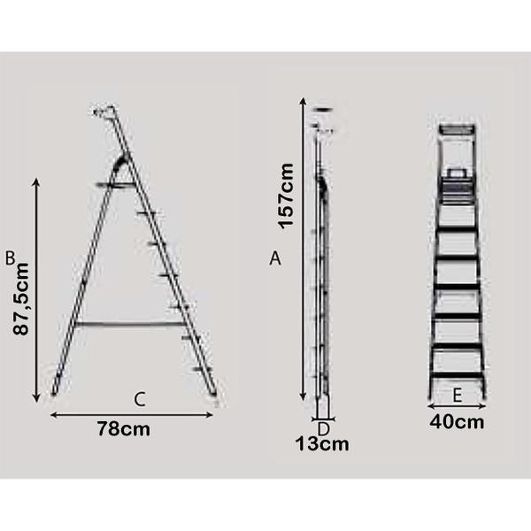 Imagem de Escada Dobravel 4 Degraus Confort em Aluminio Alumasa