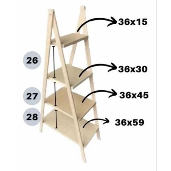 Imagem de Escada Escadinha Desmontável De Mdf 4 Degraus Porta Doces Decoração Casamentos