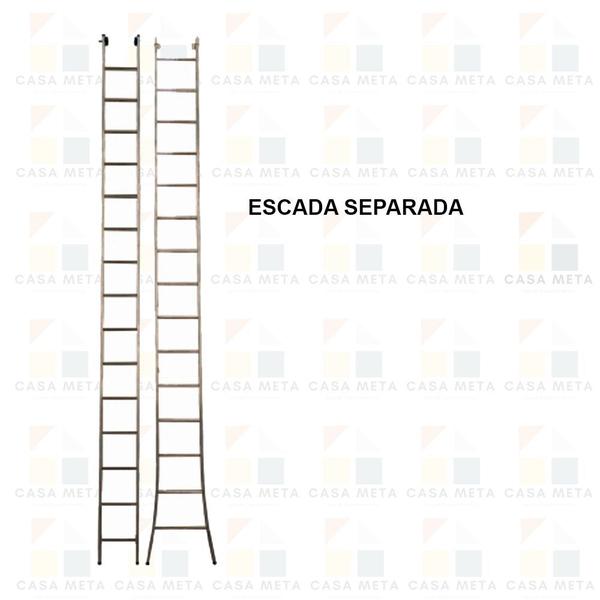 Imagem de Escada Extensiva Dupla De 2x15 - Alumínio 3 Em 1- 30 Degraus