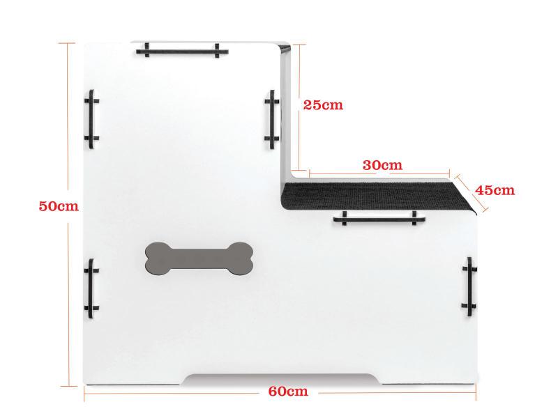 Imagem de Escada Pet Mdf , Com 2 Degraus 50 Cm Altura Cor Amadeirado