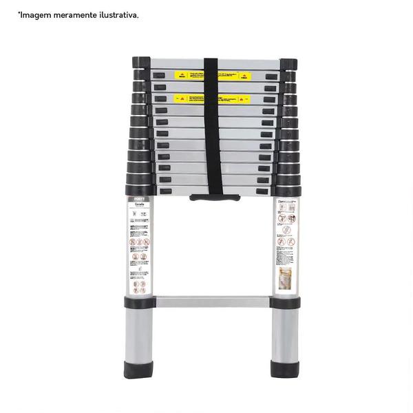 Imagem de Escada Telescópica Aluminio Fortt 3.8m 13 Degraus - ETA01-3.8m