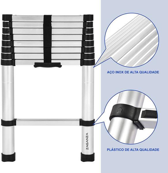 Imagem de Escada Telescópica de Aluminio 13 Degraus 3.8m Zaganza