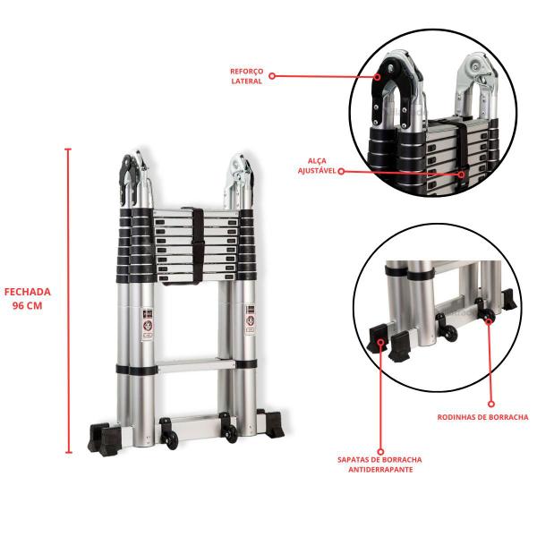Imagem de Escada telescópica de alumínio - 5,60m