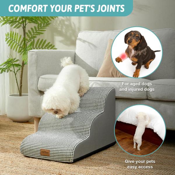 Imagem de Escadas para cães COZY KISS Curved Pet Step com capa à prova de vazamentos de 3 camadas