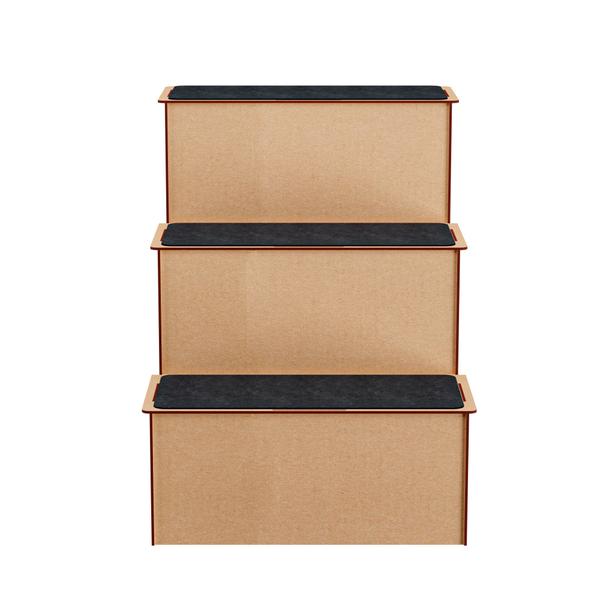 Escadinha MDF Carpete Antiderrapante 3 Degraus - Criptonita Imagem de Escadinha MDF Carpete Antiderrapante 3 Degraus