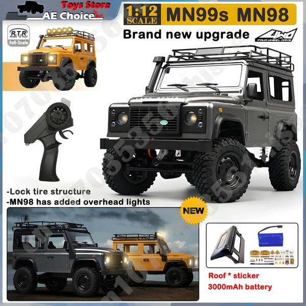 Imagem de Escala 1:12 RC Rock Crawler Defender 24G 4WD MN99S Caminhão De Carro De Controle Remoto Para