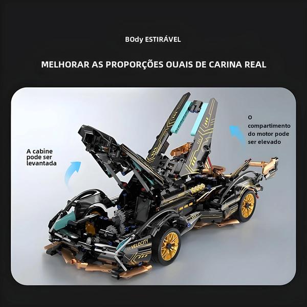 Imagem de Escala 1:14 - Carro RC Apollo Super Racing City - 1200+ Peças de Blocos de Construção