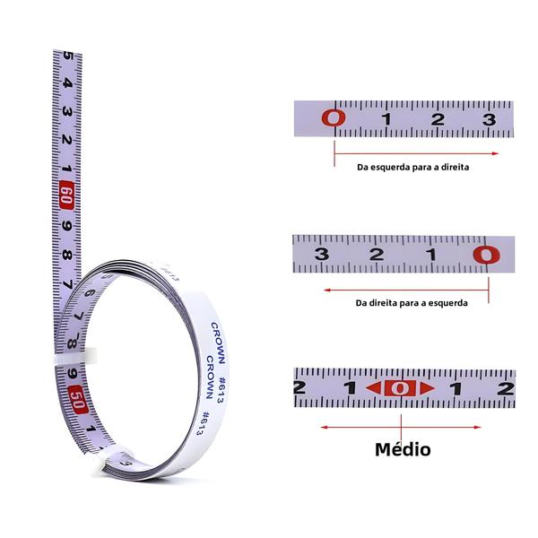 Imagem de Escala Métrica Autoadesiva De Fita Métrica De Aço De 1m-5m Para Serra De Mesa De Roteador T-track