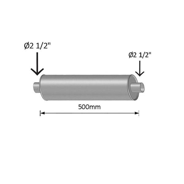 Imagem de Escapamento Silencioso Oco Caminhão Universal 2 1/2pol 180mm