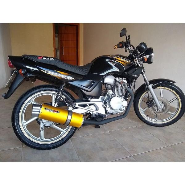 Imagem de Escape / Ponteira Coyote RS5 Boca 8 Aluminio Oval Dourado - CBX 200 Strada - Honda