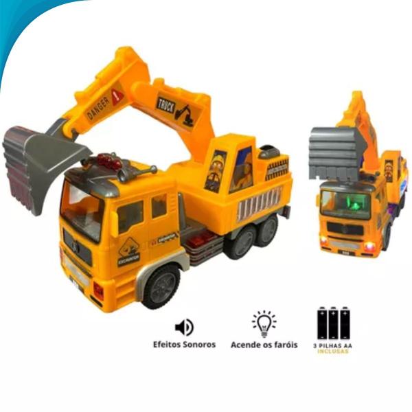 Escavadeira Caminhão Com Som E Luzes Brinquedo Para Crianças Educativo Garantido - Atena Imagem de Escavadeira Caminhão Com Som E Luzes Brinquedo Para Crianças Educativo Garantido