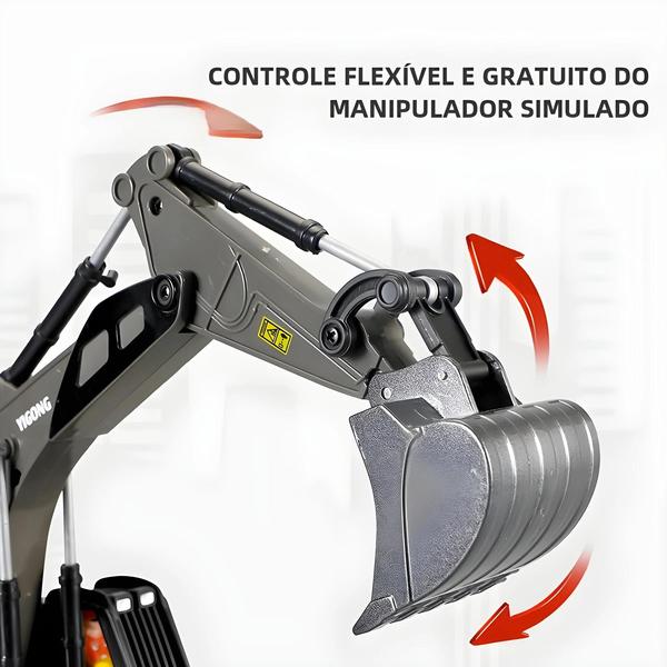 Imagem de Escavadeira e Dumper RC para Crianças - 24g - Controle Remoto